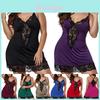 Luxurious Floral Lace Deep V-neck Babydoll Nightwear Set For Women