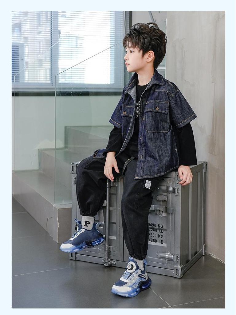 Zapatillas de Correr y Deportivas Impermeables de Cuero para Niños Otoño/Invierno 2025 con Suela Blanda