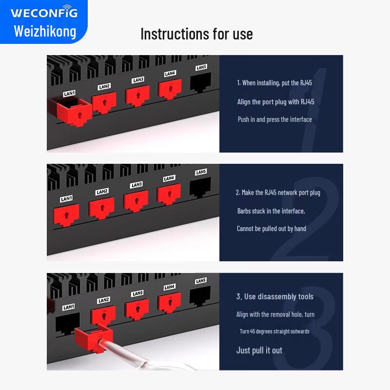 RJ45 Network Port Locking Plugs with Keys