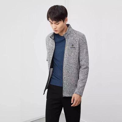 Goldberg Men's Autumn Stand Collar Patterned Knit Cardigan Jacket