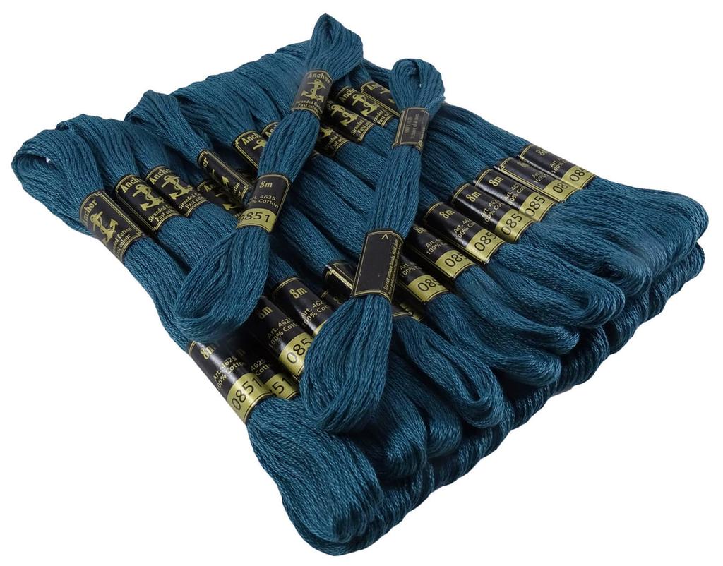IBA Indianbeautifulart Stranded Cotton Thread Hand Stitch Embroidery Craft Sewing Floss Skeins-Lapis