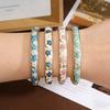Vintage Colorful Enamel Floral Bangle Chinese Style Handmade Dainty Jewelry Elegant Gift Flower Bangle Women