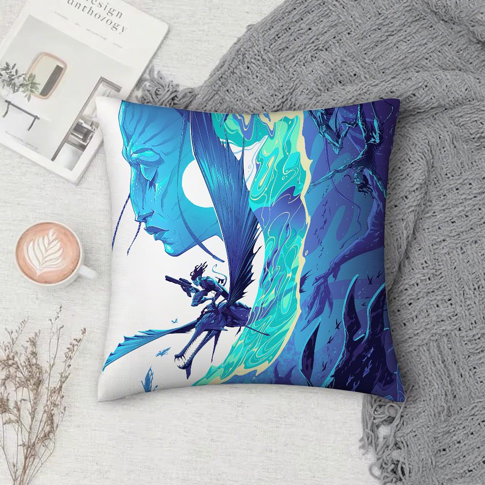 Film A-Avatar 2 Cool Pillow Case Square Double-Sided Printing Short Plush Sofa Cushion Cover Bedroom Bedside Pillow
