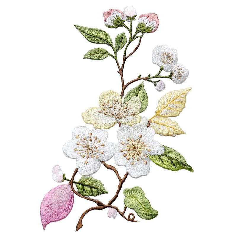 1Pcs Jacket Jeans Craft Accessories Flower Embroidery Patch Iron On Elegant Patches For Clothes Bags DIY Embroidered Stickers