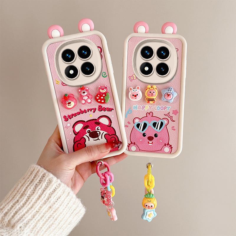 Redmi Note 14 Cross-Border Cartoon Fashion Leather Texture Ear Doll Case for Xiaomi 13Pro/13C