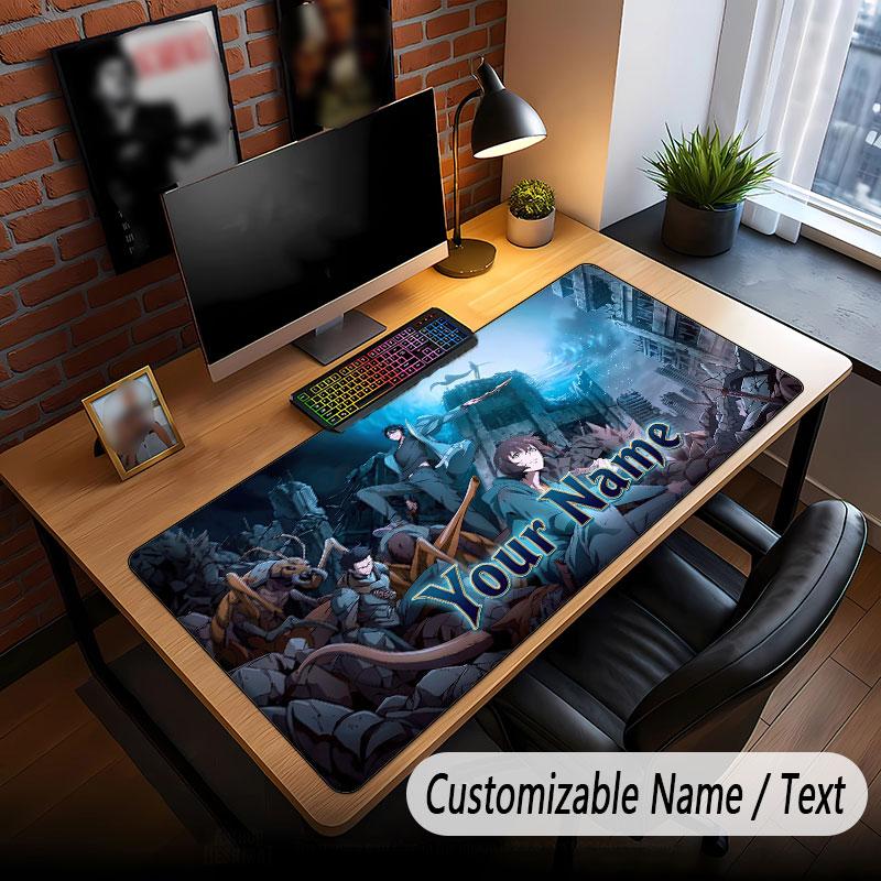 Custom Name Extended Mouse Pad,Solo Leveling Gaming Desk Mat For Home Office Desktop Decor