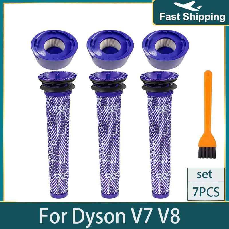 Pre-Filters HEPA Post-Filters Replacements for Dyson V8 and V7 Absolute Cordless Vacuum Cleaners Filter for Dyson 7 8