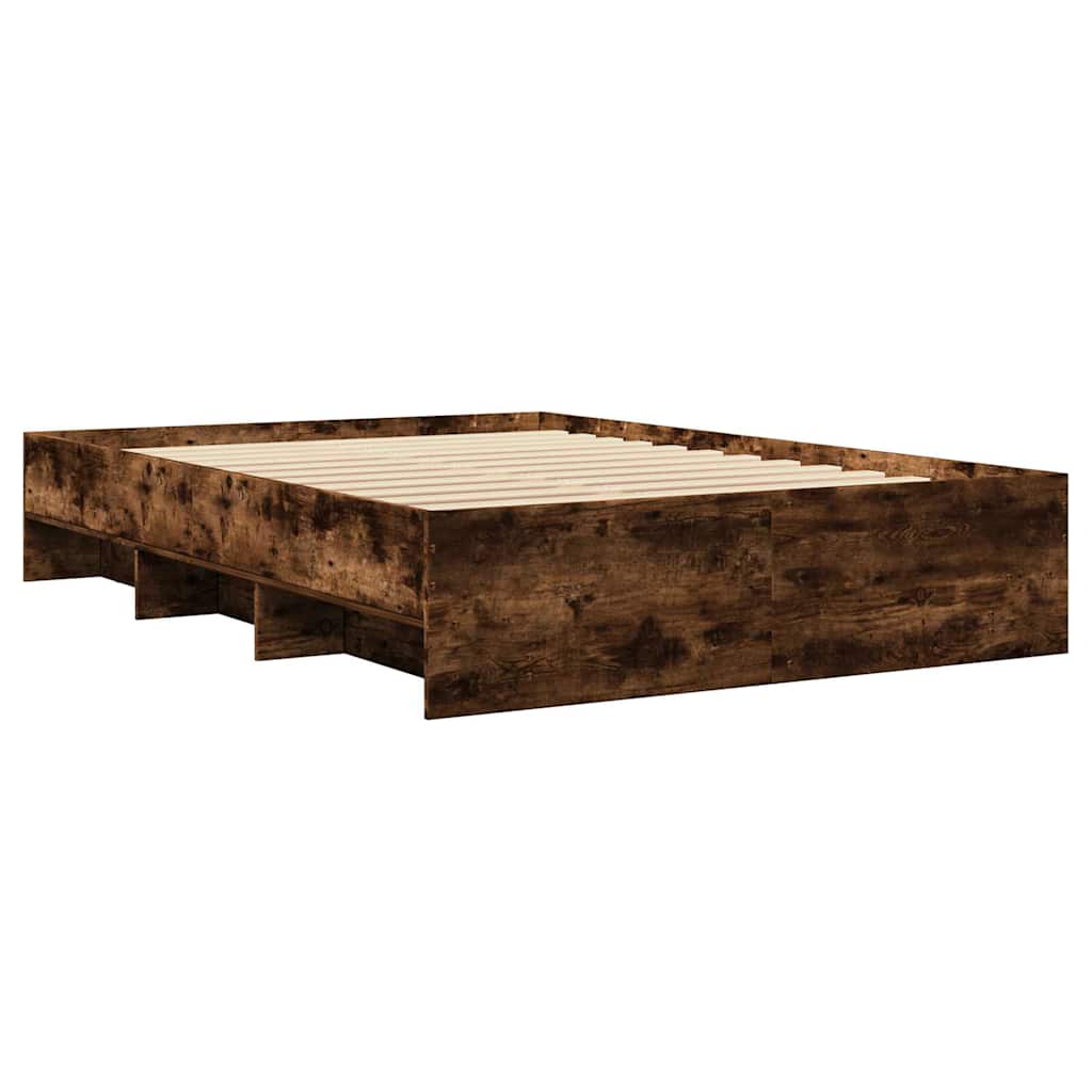 Bed Frame without Mattress Smoked Oak 120 x 190 cm Particleboard