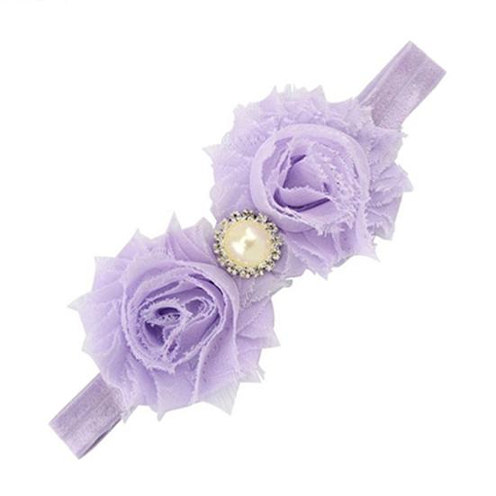 Baby Kleinkind Mädchen Strass Faux Perle Blume Stirnband Haarband Kopfschmuck für den täglichen Gebrauch