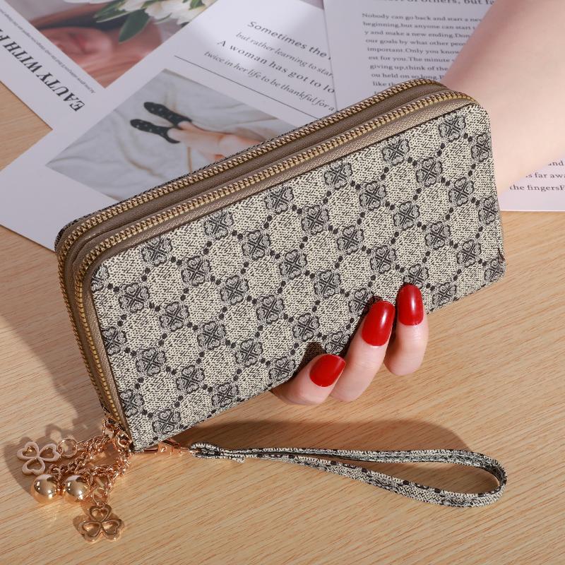 

Large-capacity Simple Long Wallet, Faux Leather Zipper Purse, Casual Multifunctional Clutch Bag