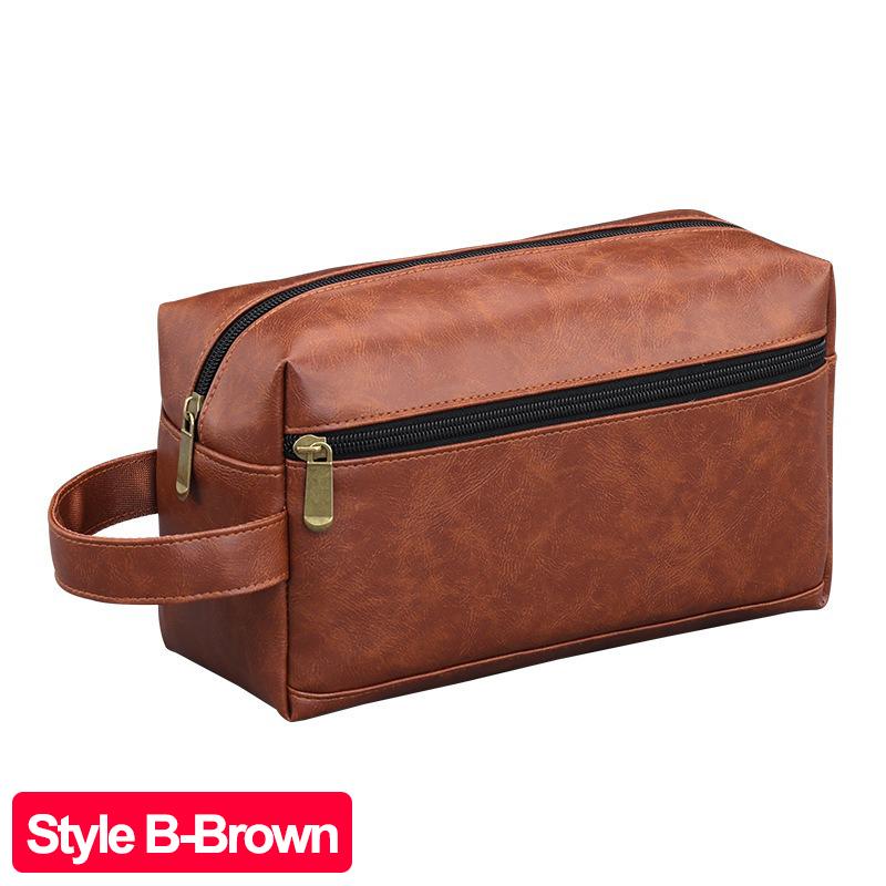 Waterdichte PU Leer Mannen Zakelijke Reizen Toiletartikelen Tas Scheer Cosmetische Organizer Pouch