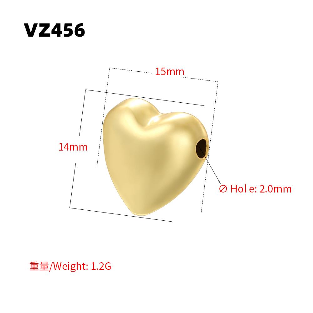Unique Round and Heart-Shaped 3D Spacer Beads, Gold-Plated Brass Metal Beads DIY Crafting Supplies for Necklaces Bracelets:VZ446