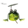Frog Garden Statue Handmade Iron Frog Ornament Collectible Frog Figurine for Patio Balcony Home Indoor Decor Office Desk