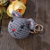 Mouse/Hamster Yarn Charm Keyring Soft Knitted Keychain Handmade Crochet Key Chain Colorful Bag Pendant for Women Girls