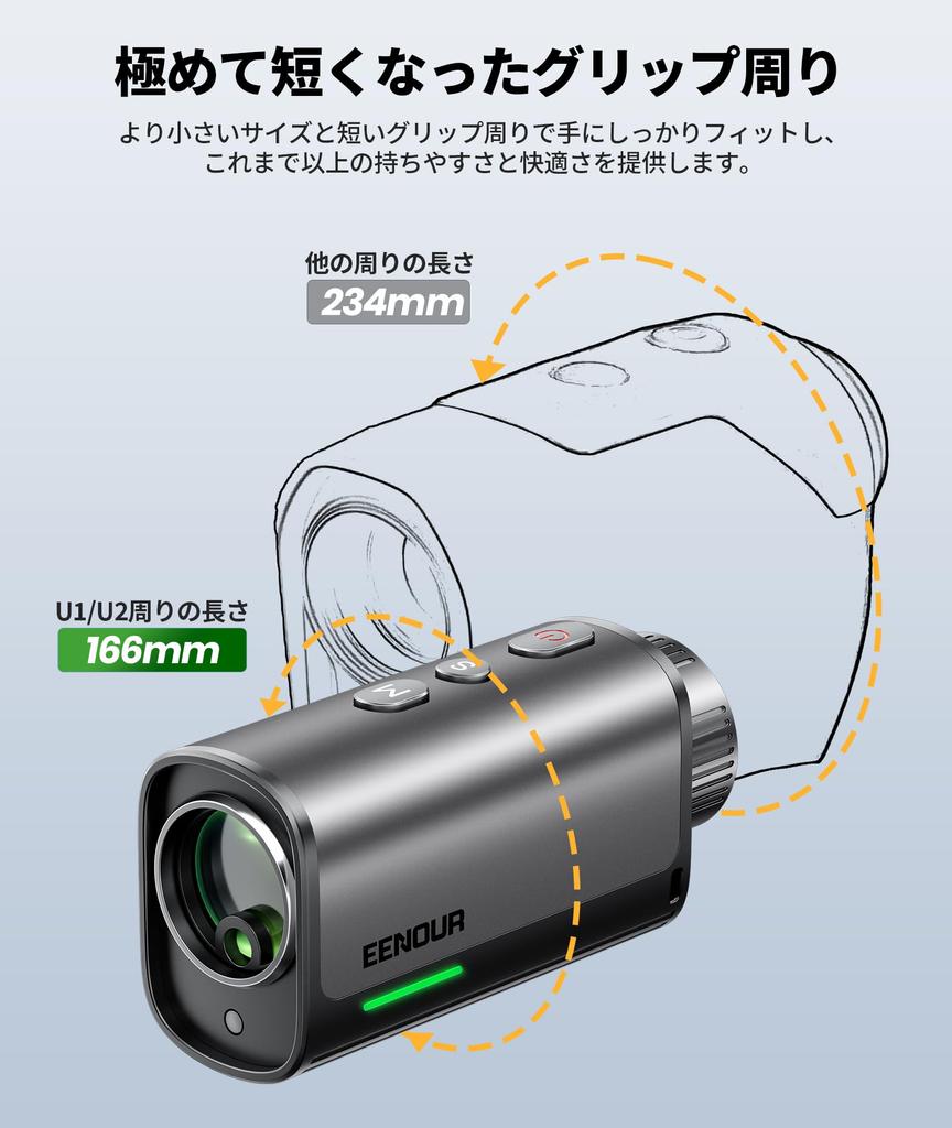 EENOUR Golf Laser Rangefinder Fastest Measurement in Distance 7x Telephoto Mini Monocular Distance Includes Case U1/U2, Ultra-Compact, 0.02 Seconds,