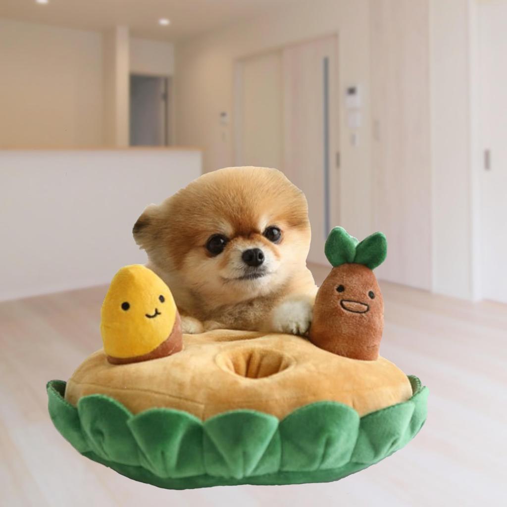 Haremaru Dog Potato Field Potato Educational Pet Stress Treat Squeaky Plush Toy Toy, Digging, Nosework, Toy, Relief, Hunting,