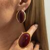 High-end Jewelry Resin Oval Earrings Elegant Style Light Luxury Retro Earrings  Party