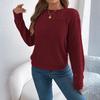 Women's T-Shirt Vintage Floral Print Round Neck Loose Long Sleeve Mid-Length Thumb Leak Top