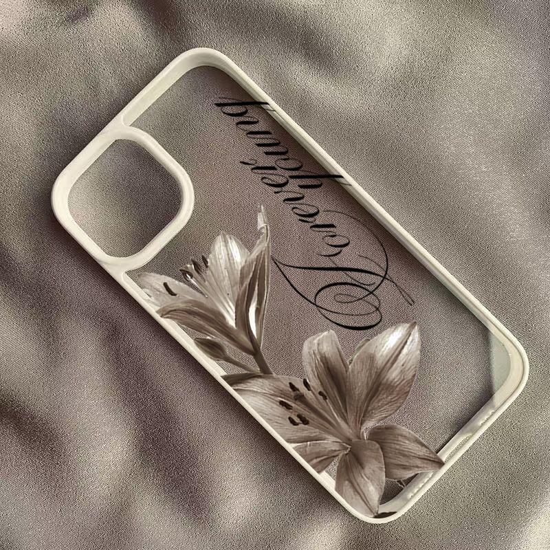 Transparent Shockproof Phone Case For  Xiaomi Poco X6 Pro X7 X5 pro M6 Pro 4G Elegant Vintage Lily Floral Protective Back Cover