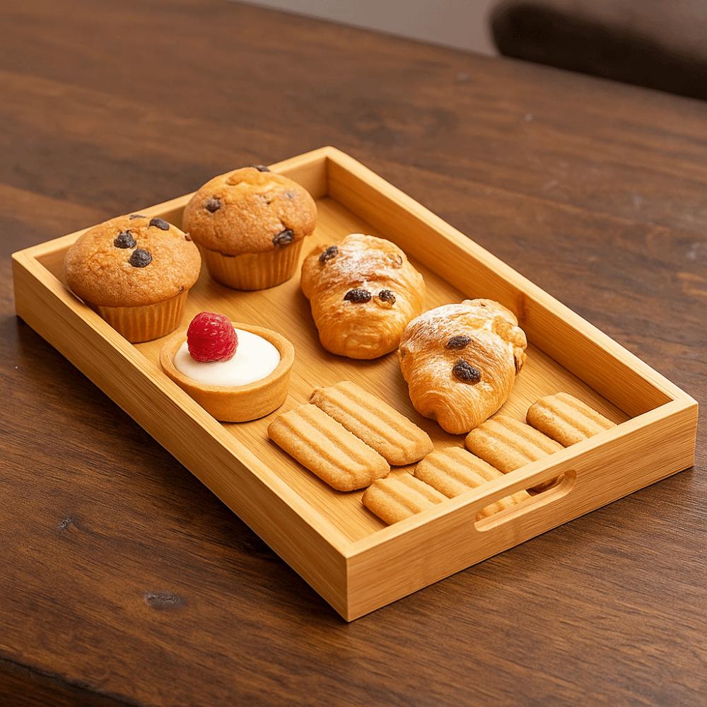 Rectangle Bamboo Tray Stylish Design Food Tray Multi-Purpose Fruit Tray  Kitchen Use