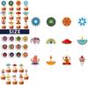 Diwali Theme Cake Topper Flags Paper Party Decor For Celebrations