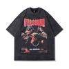 Hip Hop Gangster Washed Half-Sleeved T-Shirt Men'S European And American High Street Vintage Retro Loose Short-Sleeved Tee