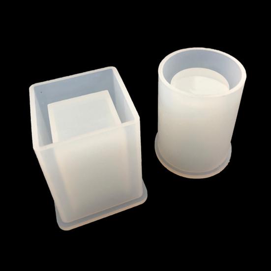 DIY Resin Pen Holder Mold Cube Cylinder Epoxy Resin Silicone Molds for DIY Flower Planter Pot Pen Holder Makeup Brush Organizer