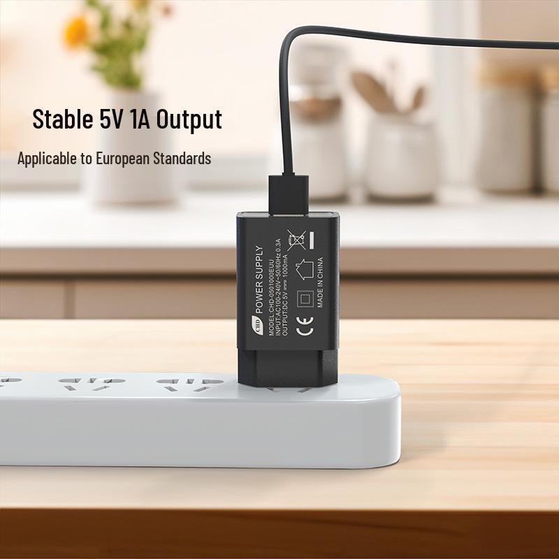 EU Standard CE, ROHS Certified 5V1A Charger for Small Fan, Bluetooth Speaker, Instrument