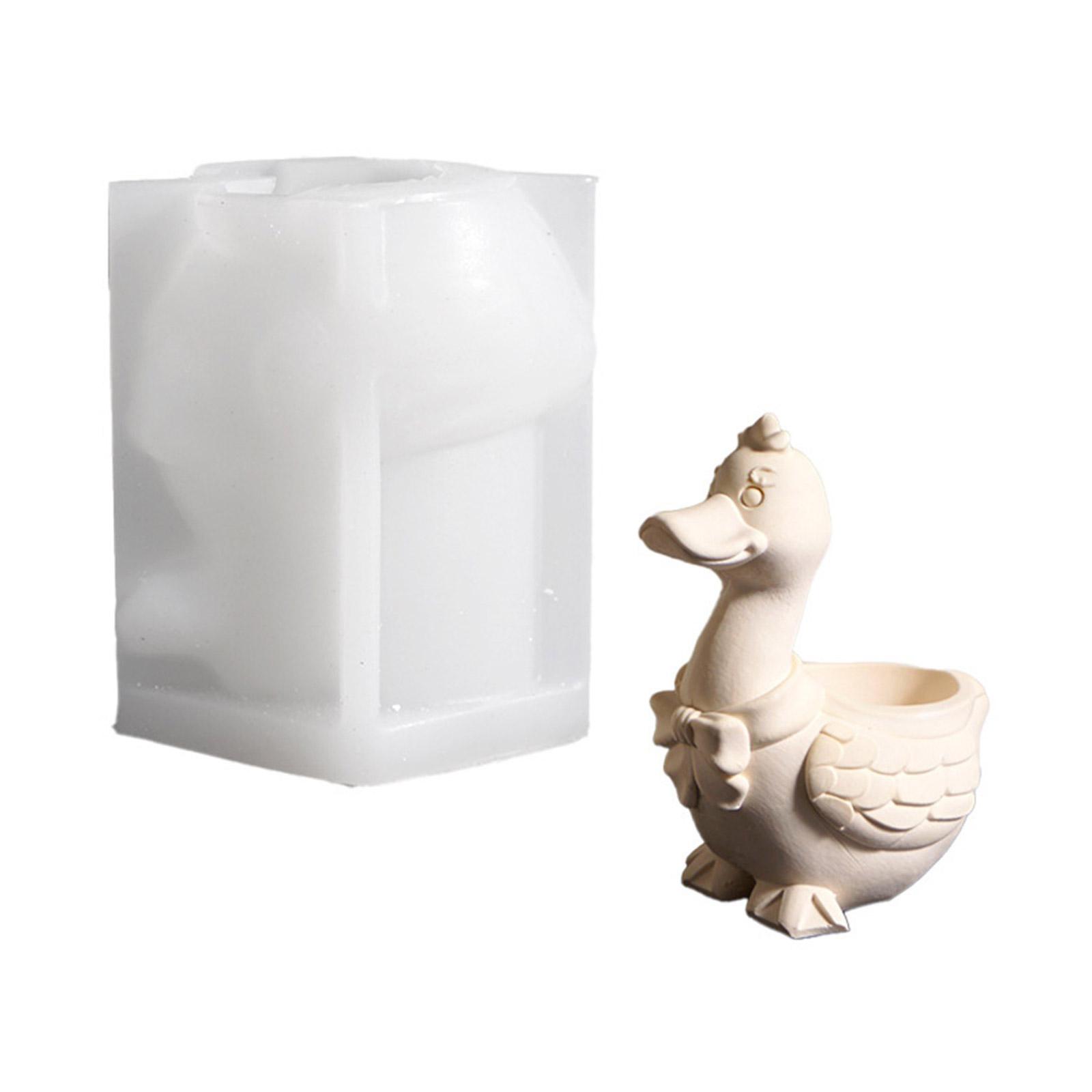 

User Friendly Silicone Mold Duck Shape Plant Pots Resin Casting Produces Detailed Containers Candle Stands Clear Finish