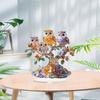 Flat Acrylic Ornament Cute Crystal Owls Desktop Decoration for Home Office Present