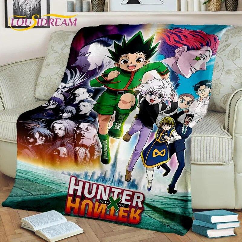 Cartoon HD HxH Anime Hunter×Hunter Blanket,Soft Throw Blanket for Home Bedroom Bed Sofa Picnic Travel Office Cover Blanket Kids