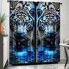 Tiger Printed Curtains Pole Opening Window Decorations Home Decoration Room Curtain Made Of Polyester