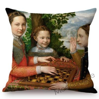 Italian Sofonisba Anguissola Last Renaissance Female Painter Portrait Woman Lady Art Sofa Pillow Case Cotton Linen Cushion Cover