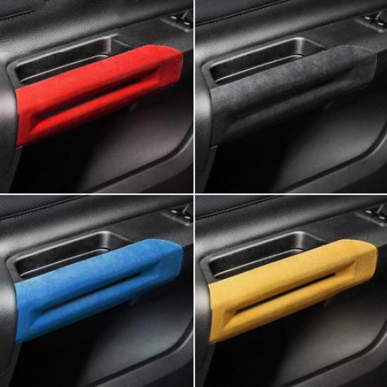 For Ford Mustang 2015- Suede Leather Interior Door Handle Cover Sticker SU
