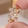 Female Cute Small Flower White Zircon Plumeria Rings For Women Vintage Trendy Gold Color Ring Wedding Jewelry Mother's Day Gifts