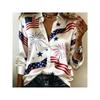 Vintage Contrast Stripe Satin Long Sleeve Shirt Loose Fit Casual Workwear Blouse Women