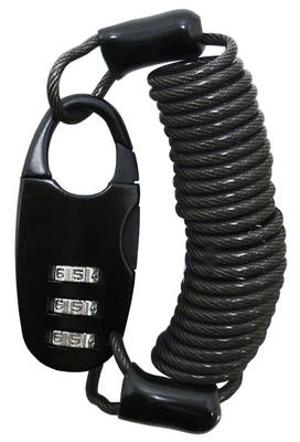 Captain Stag Bicycle Wire Coil Wire Dial Dial 1200mm Changeable Lock, Lock, Lock, Mini, 3-Digit Lock, Long, 2.5mm Diameter, PIN, Black, Y-4326