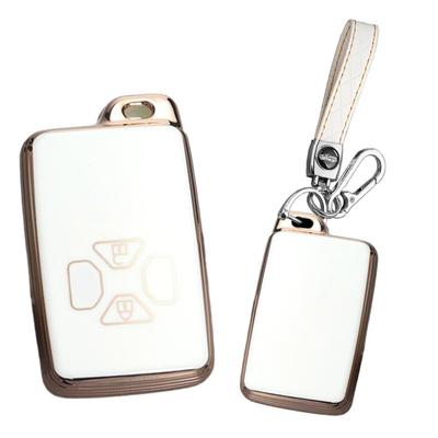 Smart Key Case Keychain Key Cover Key Protection for Toyota Voxy 1 Key Key Secure Scratch 2 White Estima, Noah, 60/70 Series, Vellfire, Etc. Chain,