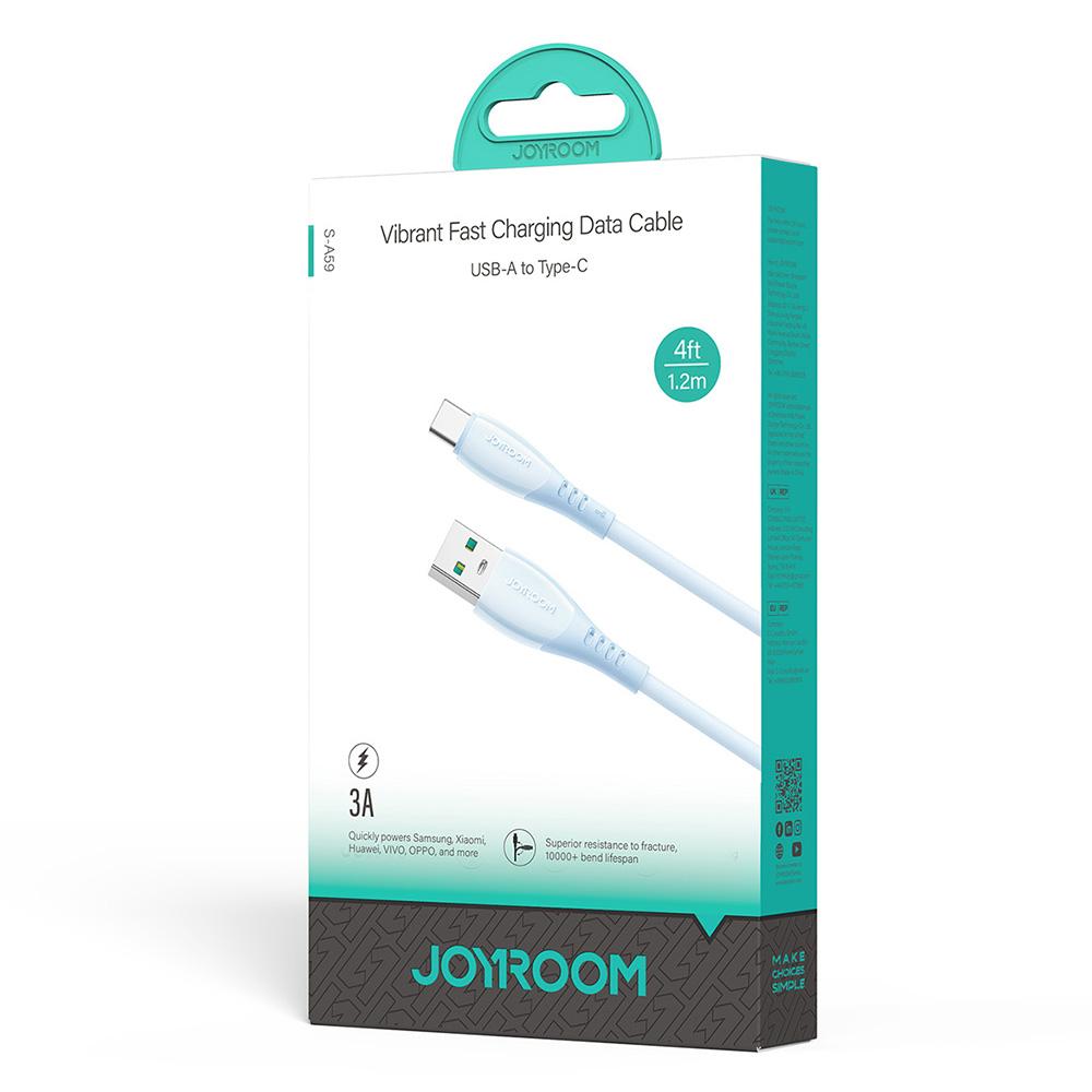 JOYROOM S-A59 Colorful 1.2m USB-A to Type-C Cable 3A Fast Charging Data Transfer TPE Cord