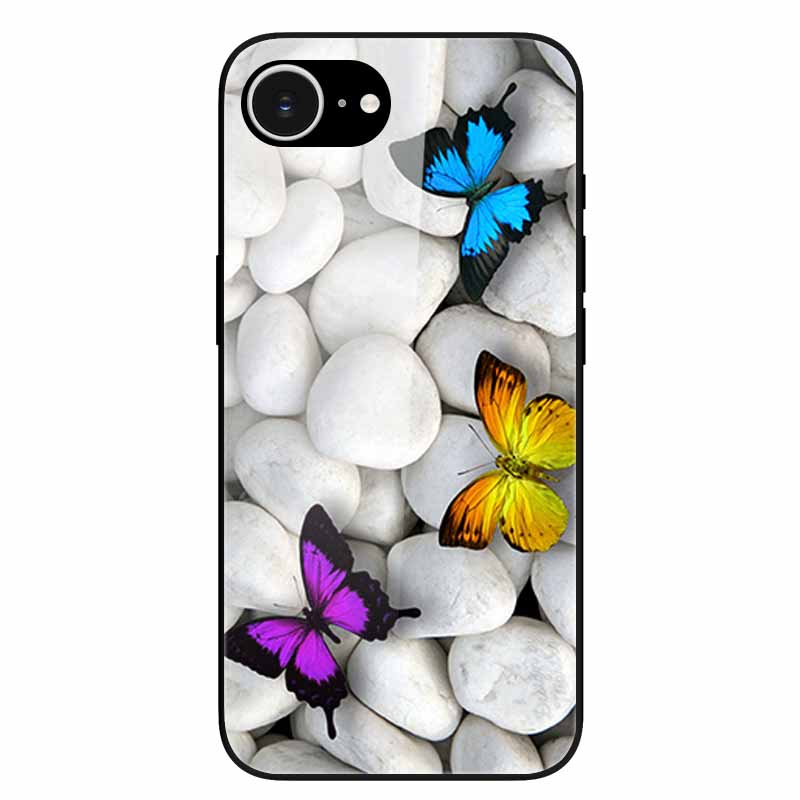 Tempered Glass Phone Cases For iPhone 16e 2025 Case Silicon Bumper Hard PC Back Cover Shell for iPhone SE (2025) / for iPhone16e