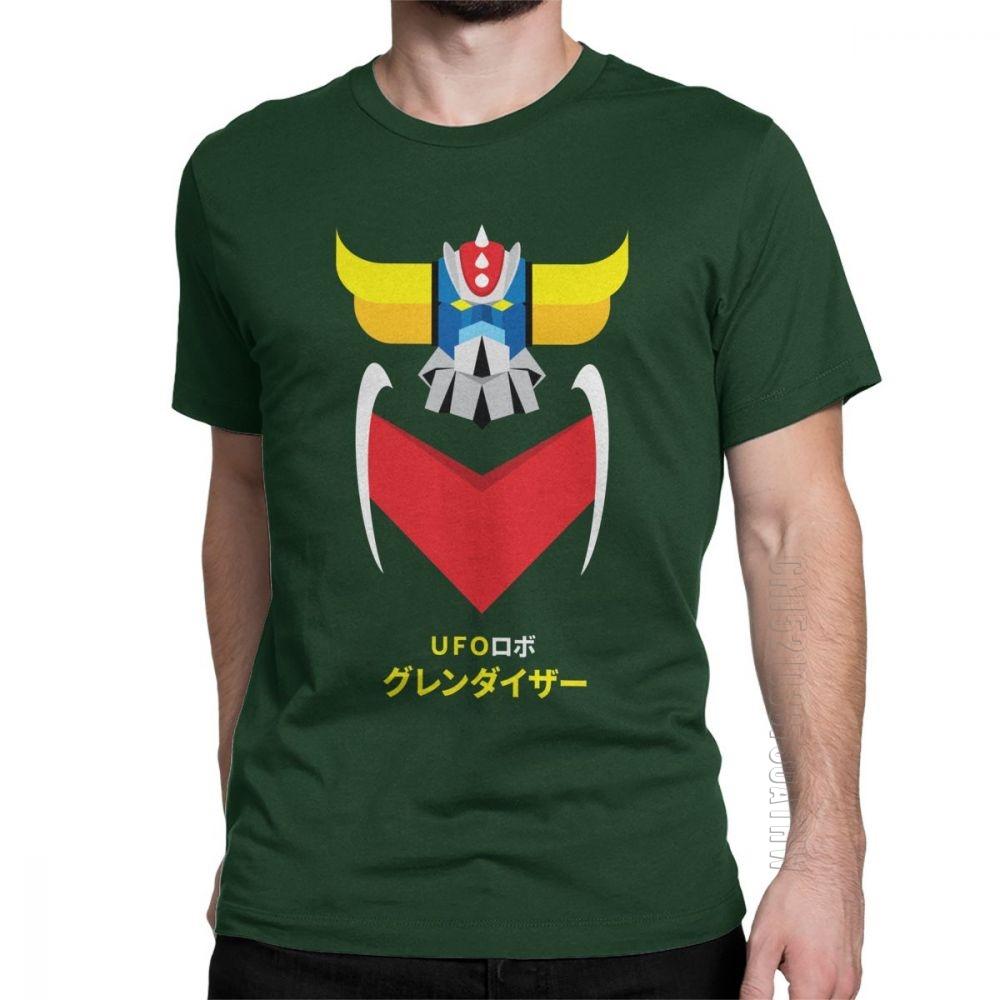 Grendizer Color And Japanese UFO Robot T Shirts For Men Designer Fun Tee Shirt O Neck Purified Cotton Clothing T Shirts
