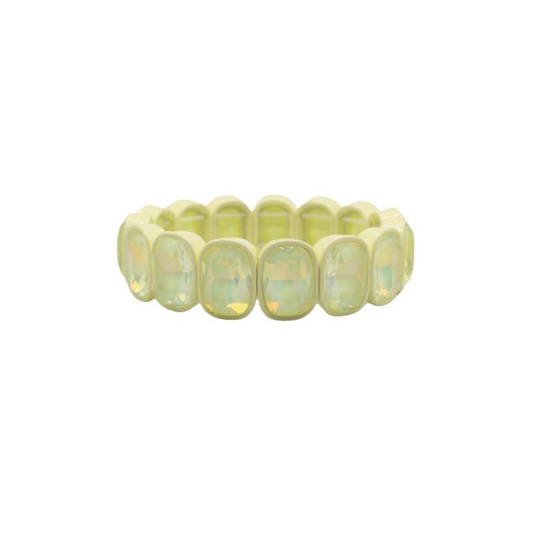 Elegant Geometric Enamel Bracelet With Crystal Accents Women Alloy Fashion Jewelry
