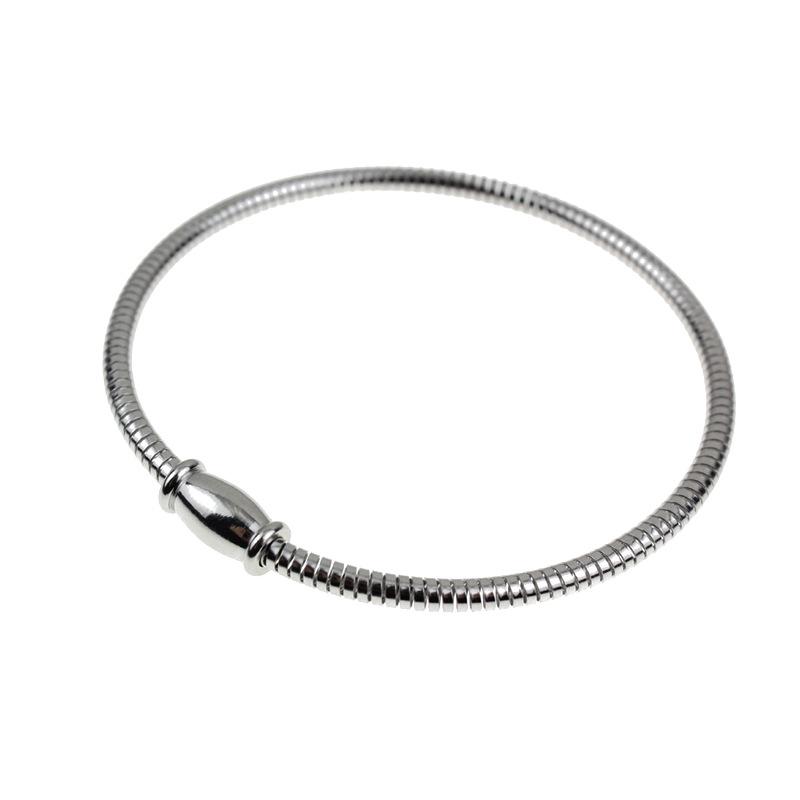 DIY Stainless Steel 304 Spring Openable Snake Chain Magnetic Bracelet for Women