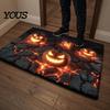 Kober Kostlivec 3D Halloween Koberec, Optická Iluze Realistický Vzor Hloubky, Dekorace Podlahy Jack-o'-lantern Strašidelná Dýně Protiskluzová Rohožka pro