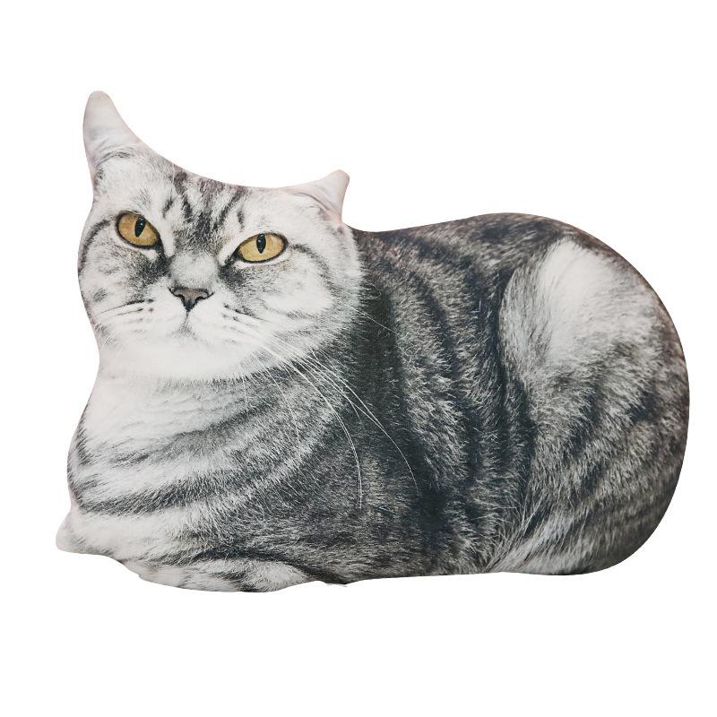 Simulated 3D Cat Tiger Throw Pillow Doll Plush Toy Holding Sleeping Rag Doll Cat Funny Bedside