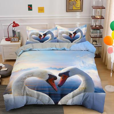 Swan Duvet Cover King Queen Beautiful Elegant White Animal Bedding Set Kid Teens Adults Wildlife Lake Soft Quilt Cover