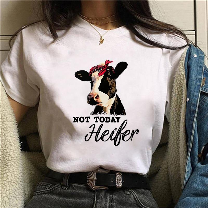 Buy T Shirt Women Cartoon Cow Graphic 