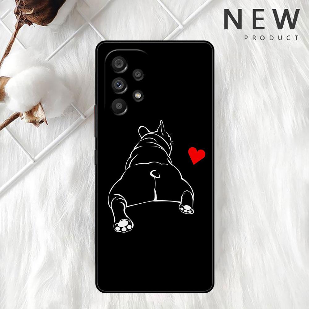 French Bulldog Black White Cover For Samsung Galaxy A52 A12 A51 A32 A21s A71 A32 5G A12 A22 A53 A31 A13 A72 A02s A41 Phone Cover