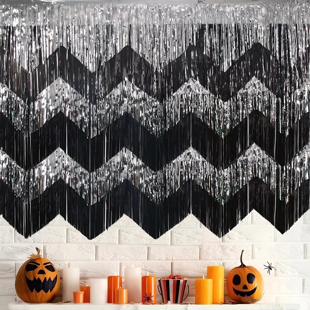 Silver Gold Color Metallic Fringe Garland Tinsel Streamers Banner  Wedding Backdrop