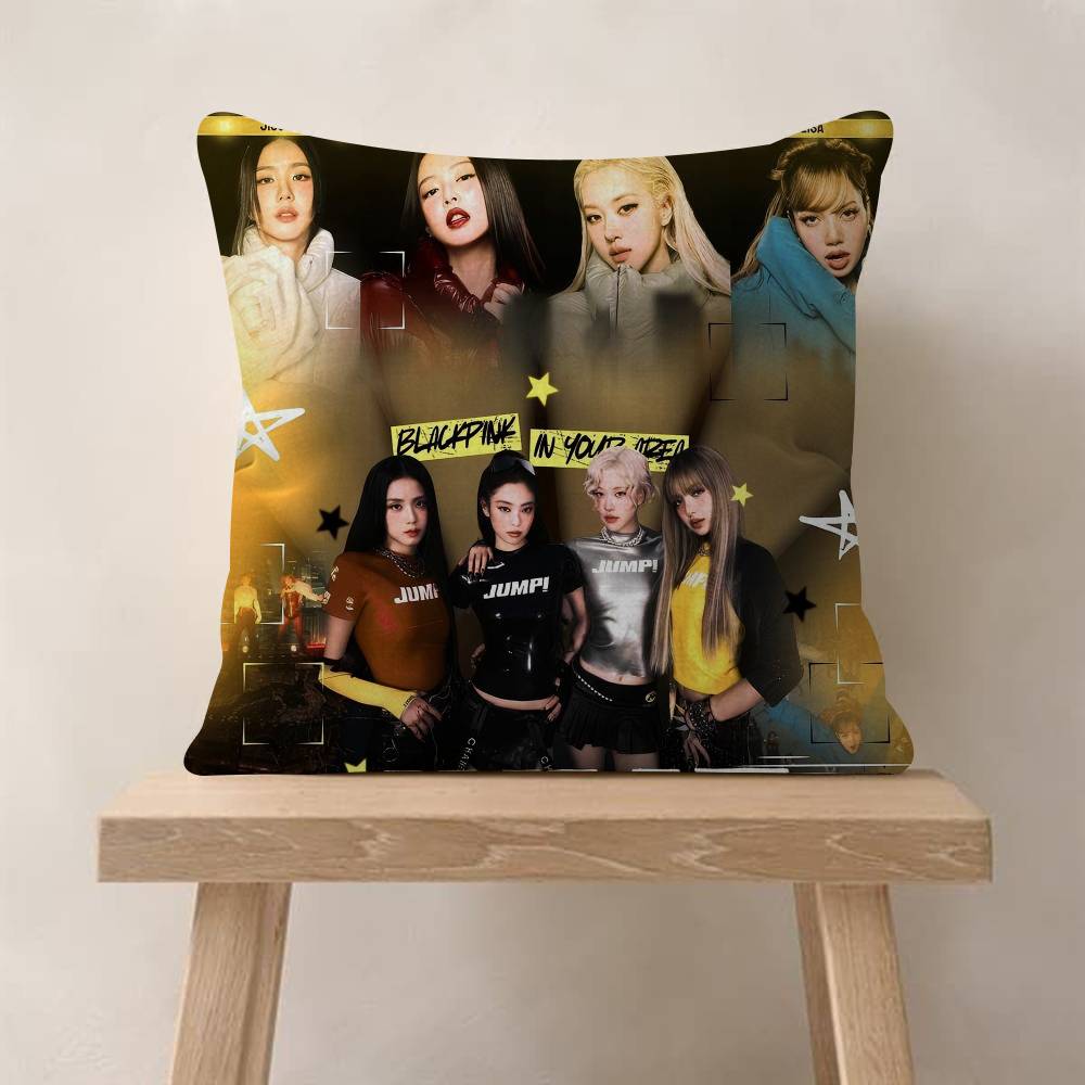 BBlack Kpop Group PPinks Gril Anime Personalized Picture Text Home Decorative Pillows Household Gifts Xcm